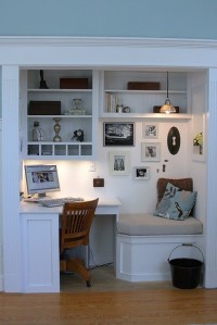 Office in a closet from pinterest