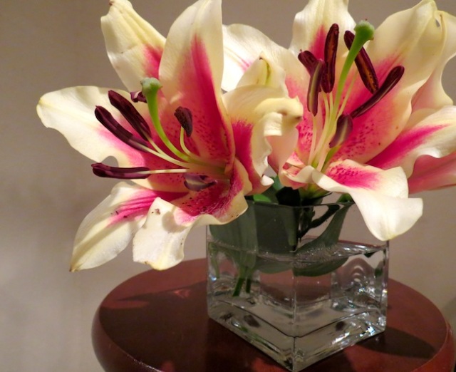 floral arrangement in small vase